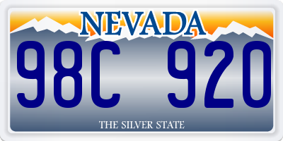 NV license plate 98C920