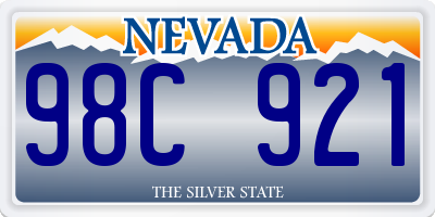 NV license plate 98C921