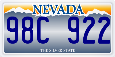 NV license plate 98C922