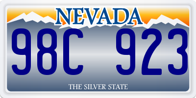 NV license plate 98C923