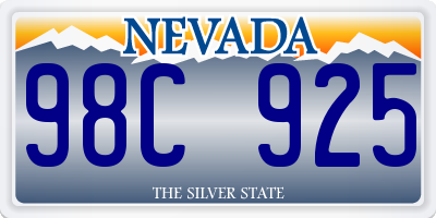 NV license plate 98C925