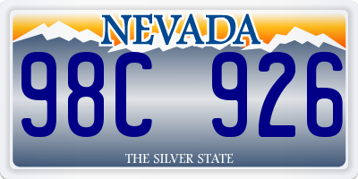 NV license plate 98C926