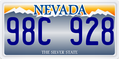 NV license plate 98C928