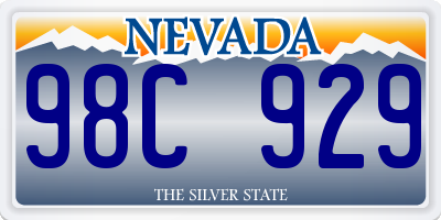 NV license plate 98C929