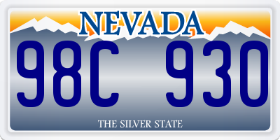 NV license plate 98C930