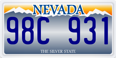 NV license plate 98C931