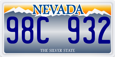 NV license plate 98C932