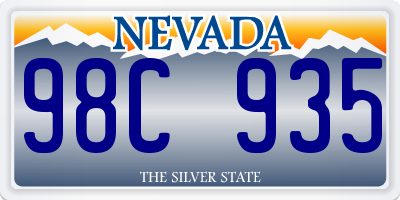 NV license plate 98C935