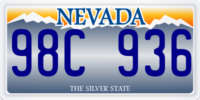 NV license plate 98C936