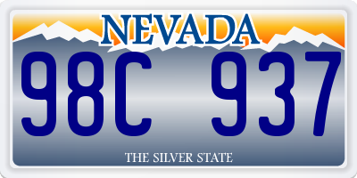 NV license plate 98C937