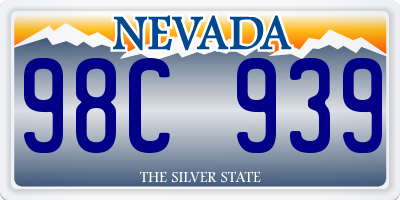 NV license plate 98C939