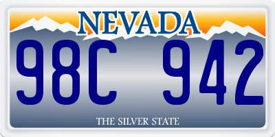 NV license plate 98C942