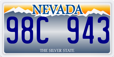 NV license plate 98C943