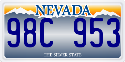 NV license plate 98C953