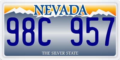 NV license plate 98C957