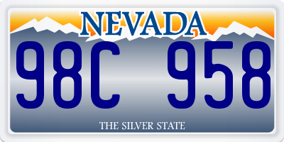 NV license plate 98C958