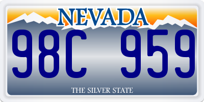 NV license plate 98C959