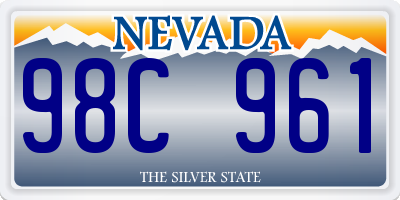 NV license plate 98C961