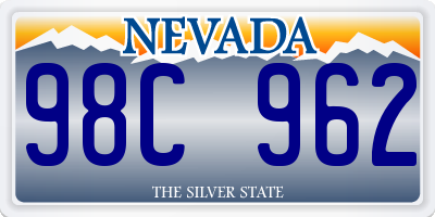 NV license plate 98C962