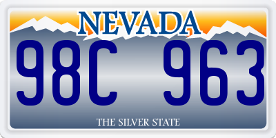 NV license plate 98C963