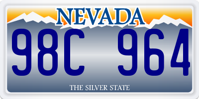 NV license plate 98C964