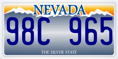 NV license plate 98C965