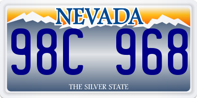 NV license plate 98C968