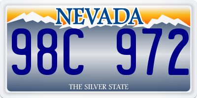 NV license plate 98C972