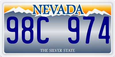 NV license plate 98C974