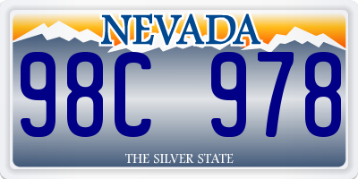 NV license plate 98C978