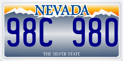 NV license plate 98C980