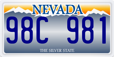 NV license plate 98C981