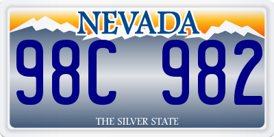 NV license plate 98C982