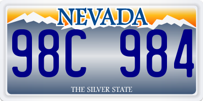 NV license plate 98C984