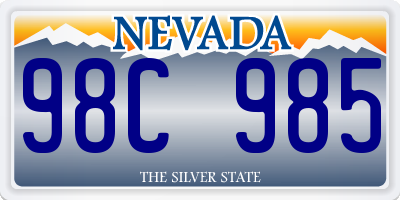 NV license plate 98C985