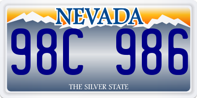 NV license plate 98C986