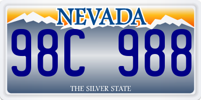 NV license plate 98C988