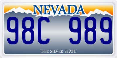 NV license plate 98C989