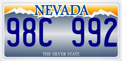 NV license plate 98C992