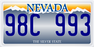 NV license plate 98C993