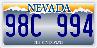 NV license plate 98C994