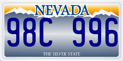 NV license plate 98C996