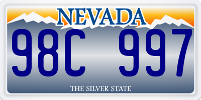 NV license plate 98C997