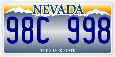 NV license plate 98C998