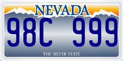 NV license plate 98C999