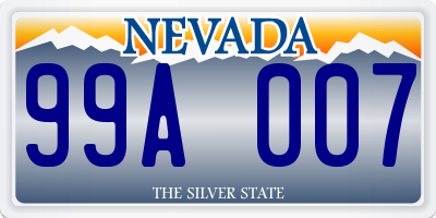 NV license plate 99A007