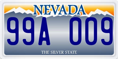NV license plate 99A009