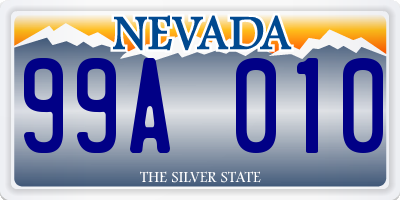 NV license plate 99A010
