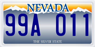 NV license plate 99A011
