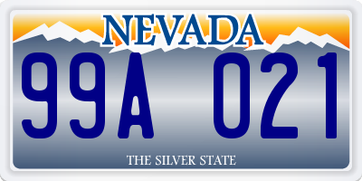 NV license plate 99A021
